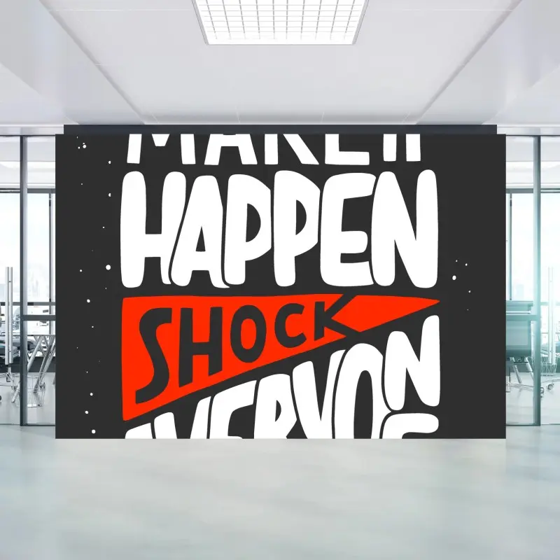 Fototapete make it happen motivierende typografie