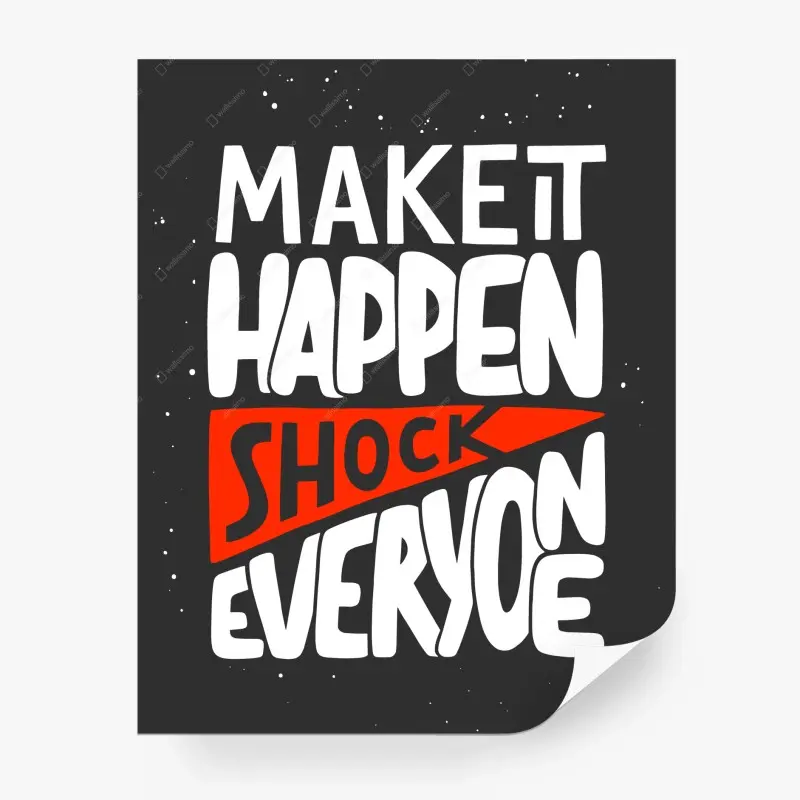 Fototapete make it happen motivierende typografie