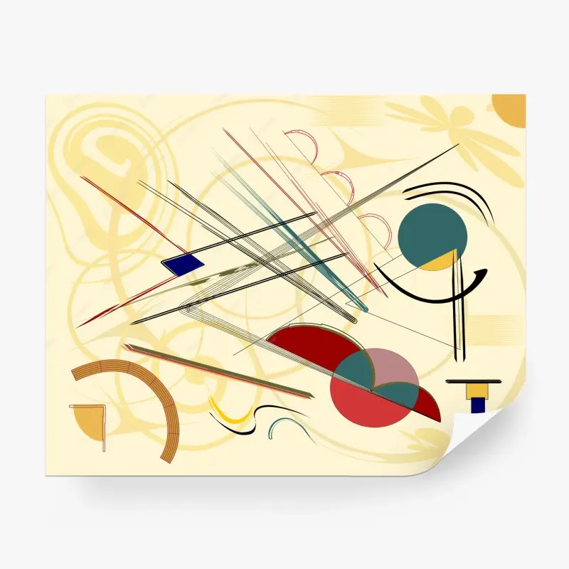 Fototapete geometrische abstraktion in beige und rot