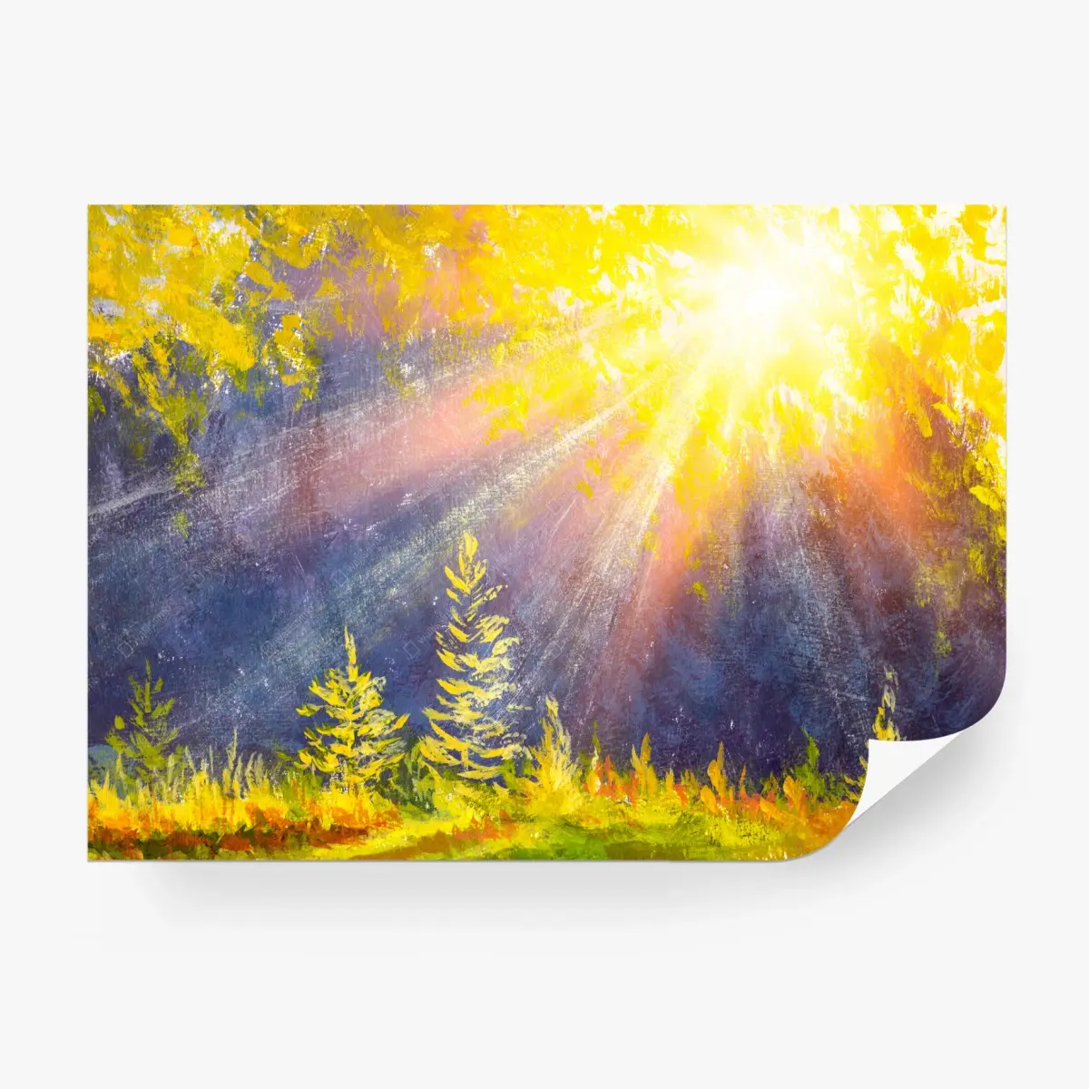 Fototapete goldener waldesglanz aquarell – Pixers®
