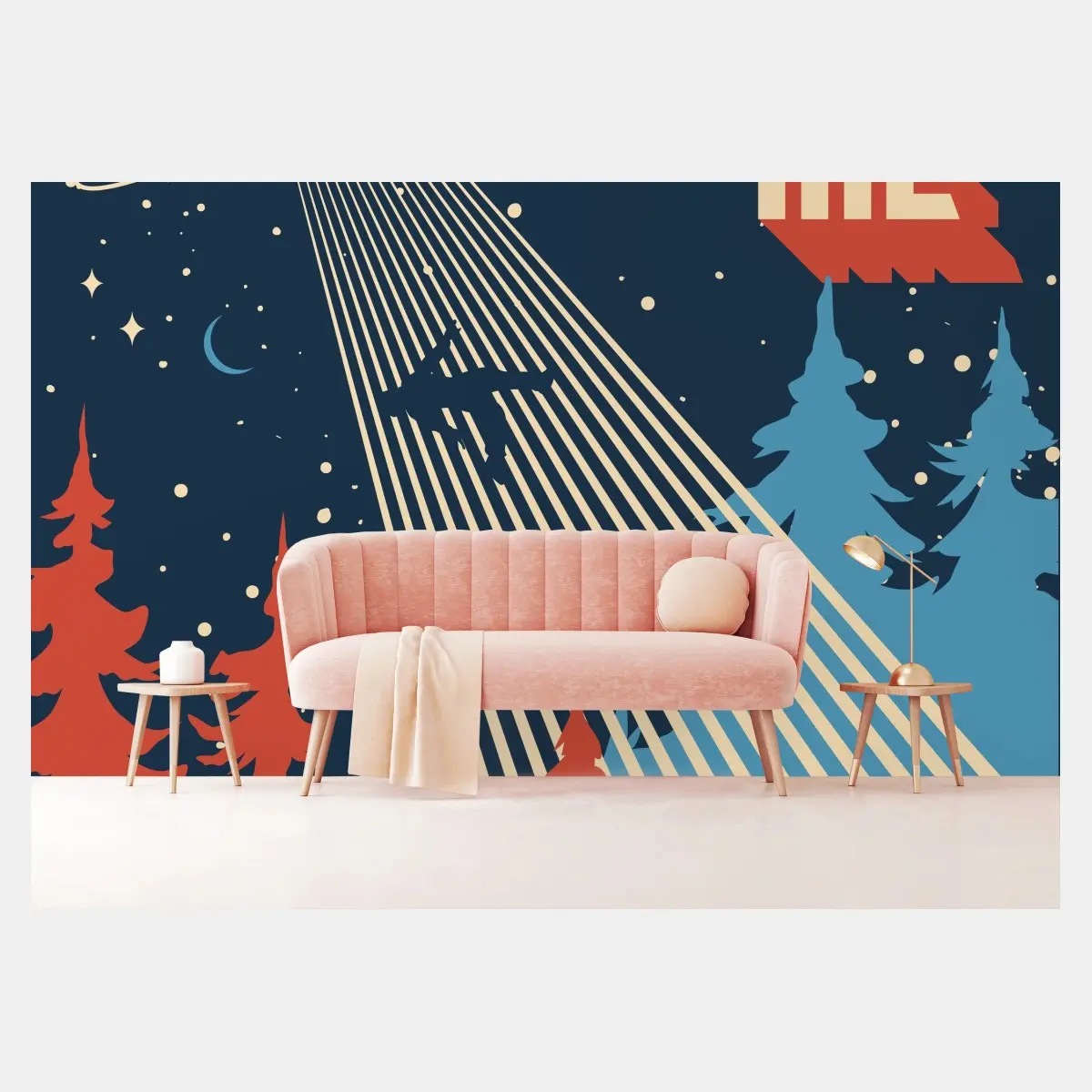 Fototapete come with me vintage ufo grafik – Pixers®
