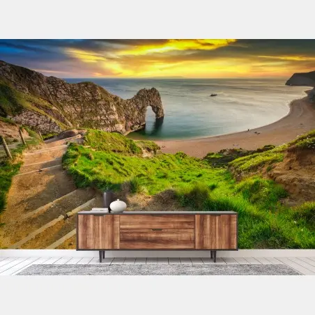 Fototapete Durdle Door sonnenuntergang an der Jurassische Küste – Pixers®
