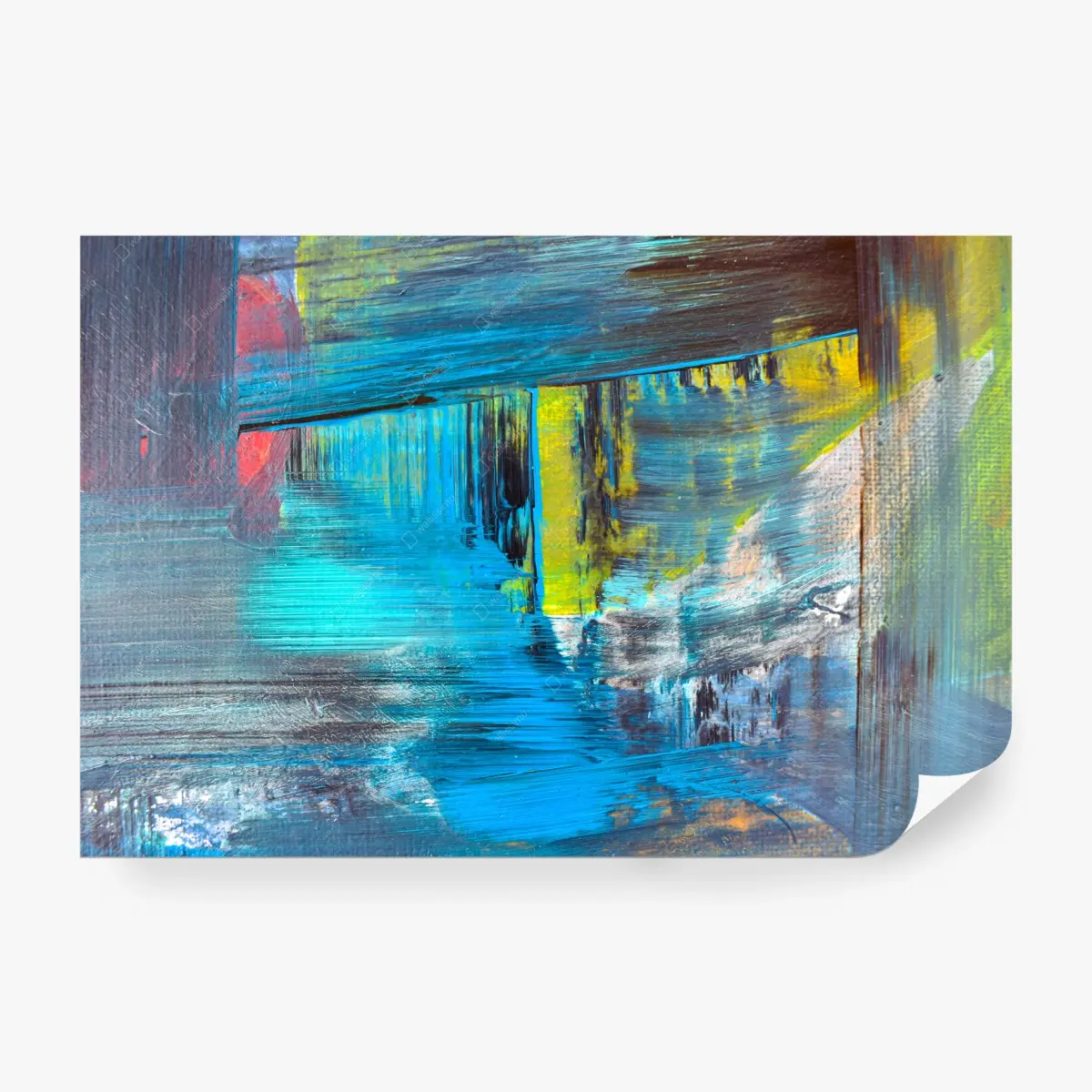 Fototapete türkise abstrakte pinselstrich-komposition – Pixers®