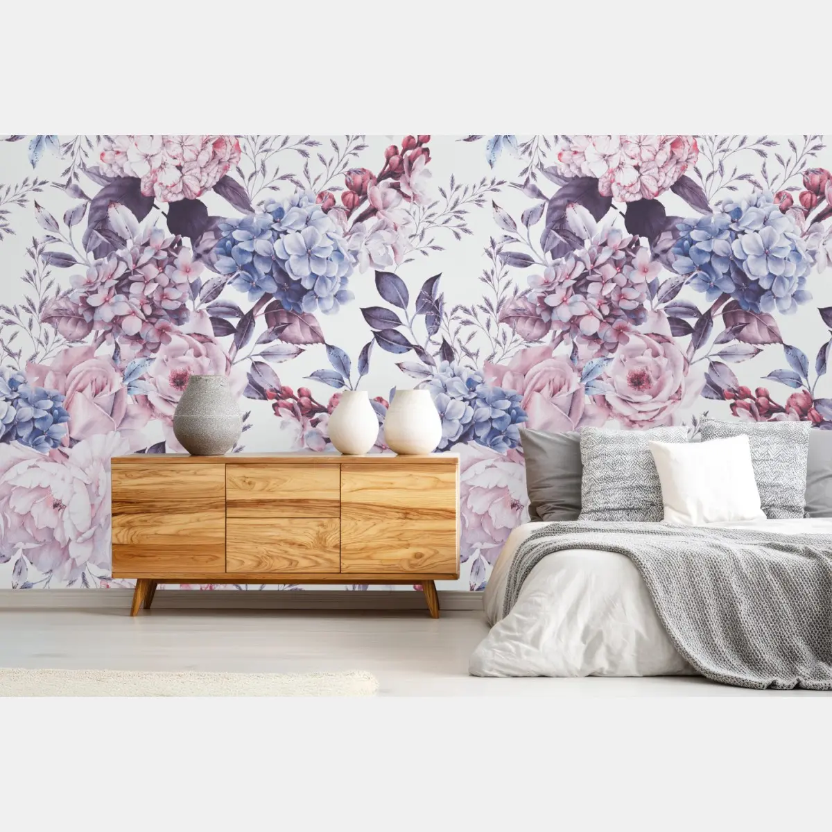 Fototapete pastell aquarell blumenmuster – Pixers®