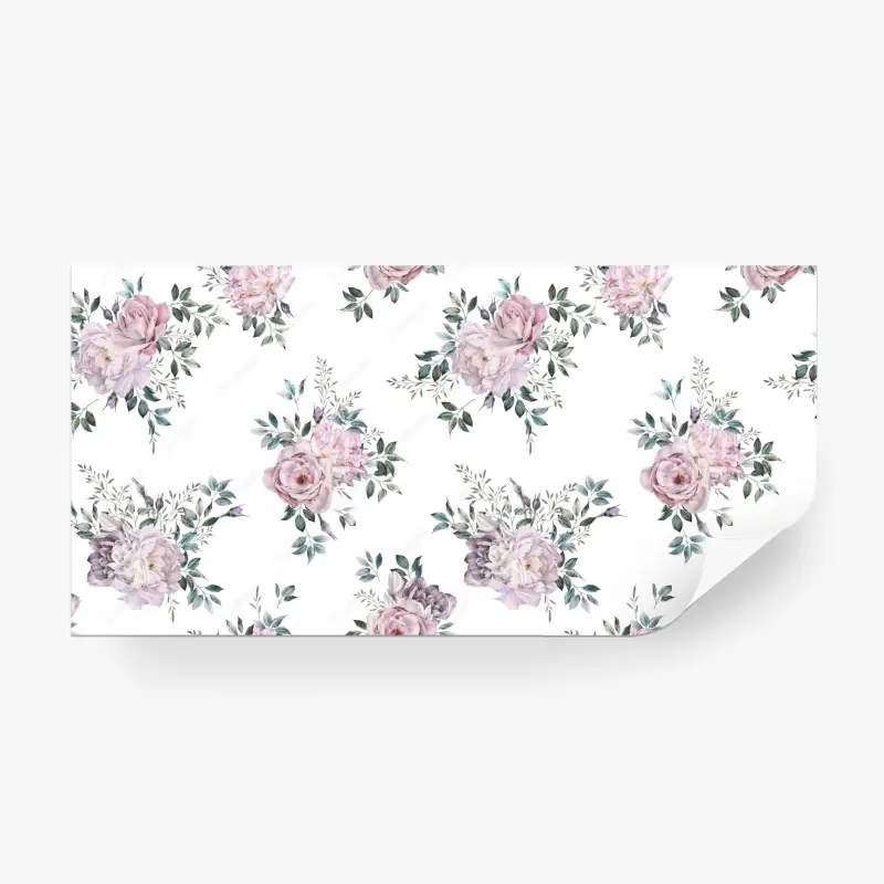 Fototapete zartes pastell aquarell blumenmuster