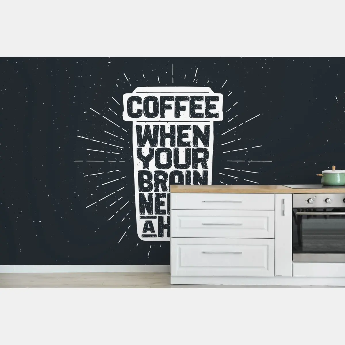 Fototapete kaffee wenn dein gehirn eine umarmung braucht vintage typografie – Pixers®