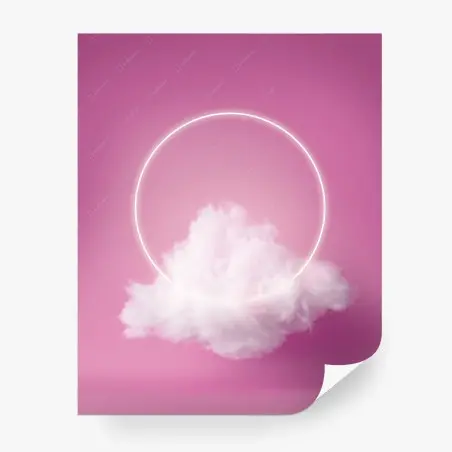 Fototapete pastellwolke mit neon-aureole – Pixers®