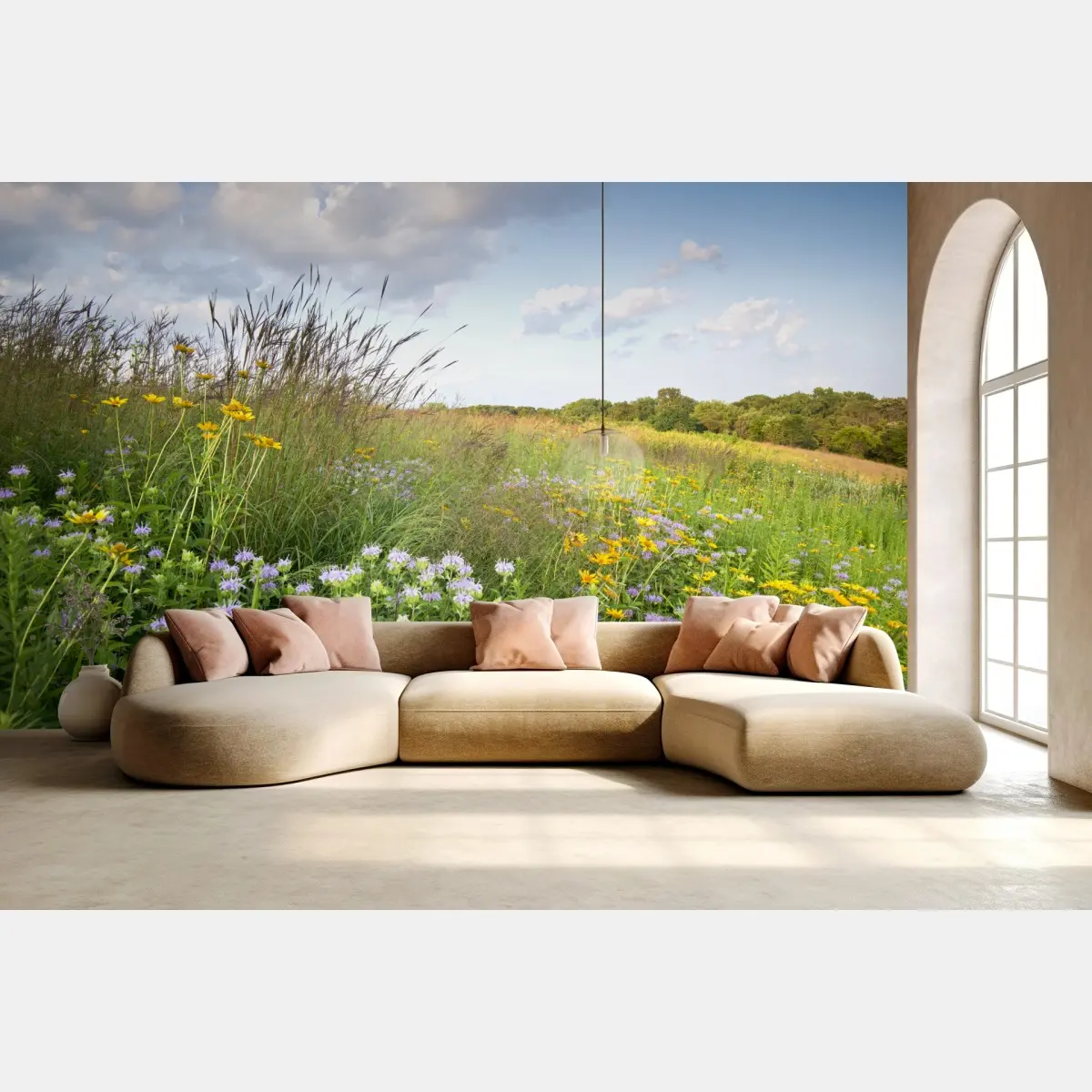 Fototapete sonnige wildblumenwiese – Pixers®