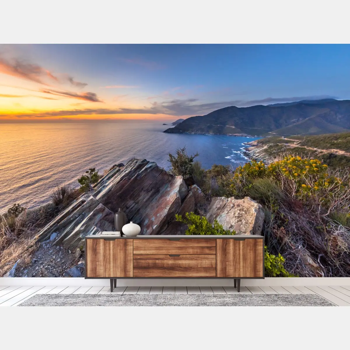 Fototapete küstensonnenuntergang über Cap Corse – Pixers®