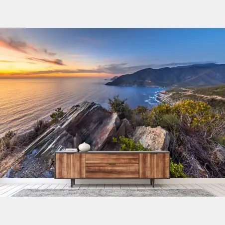 Fototapete küstensonnenuntergang über Cap Corse – Pixers®