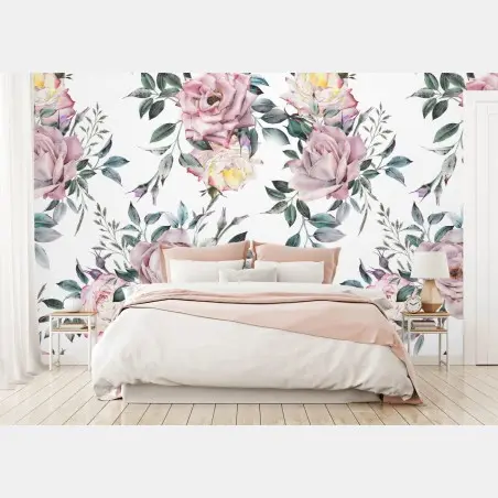 Fototapete aquarell rosen in pastellfarben – Pixers®