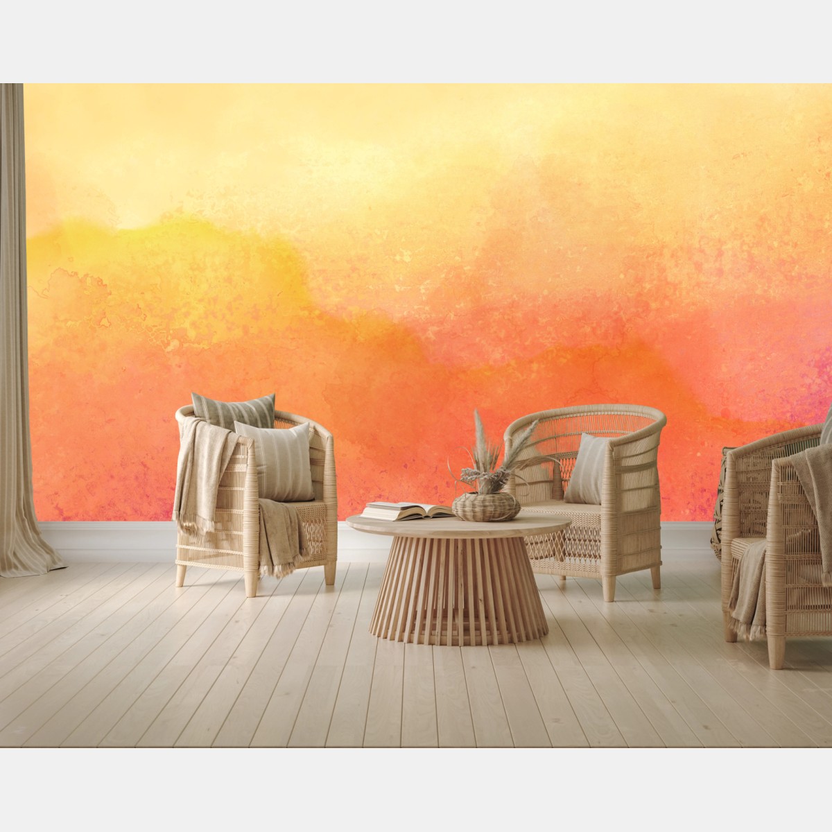 Fototapete warme aquarell-abstraktion – Pixers®