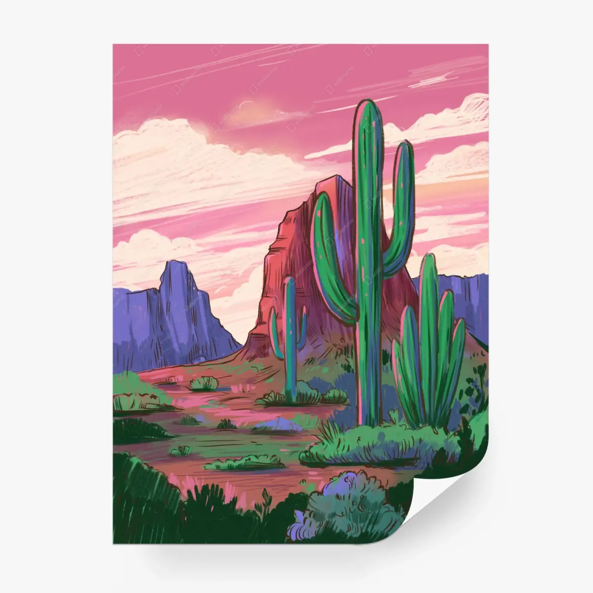 Fototapete wüste Arizona bei dämmerung – Pixers®