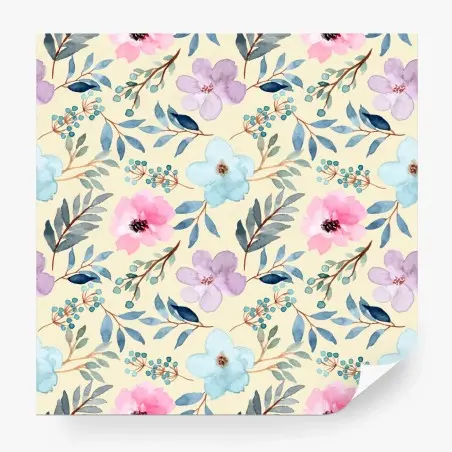 Fototapete zartes aquarell-blumenmuster – Pixers®