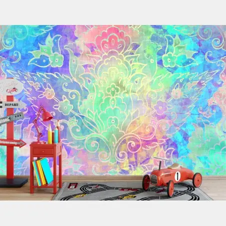 Fototapete pastell boho floral mandala muster – Pixers®