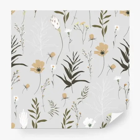 Fototapete zartes pastellmuster mit wildblumen – Pixers®
