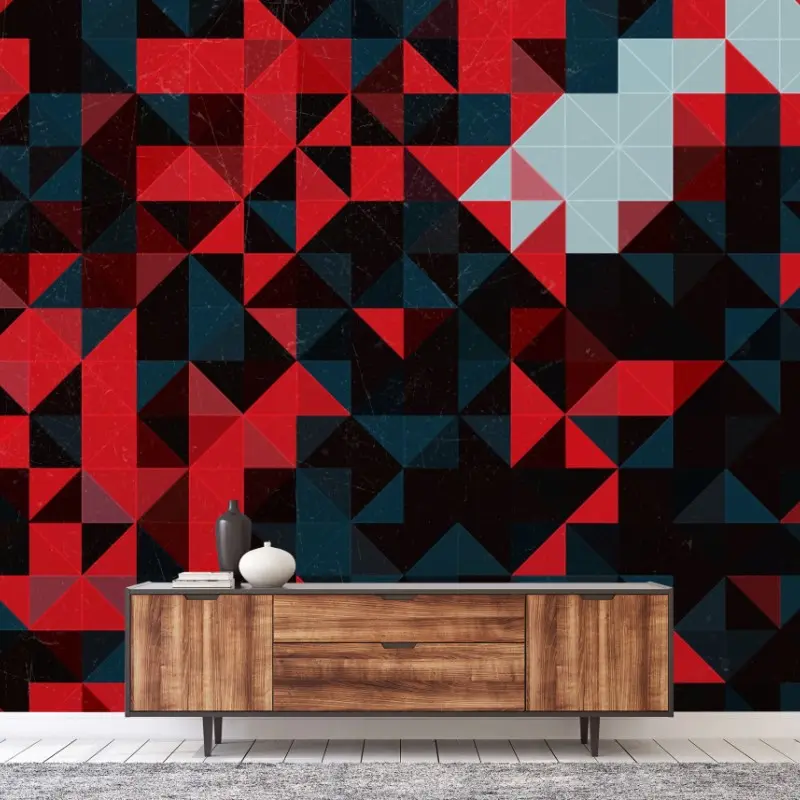 Fototapete fettes rotes geometrisches mosaik