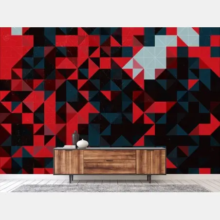 Fototapete fettes rotes geometrisches mosaik – Pixers®