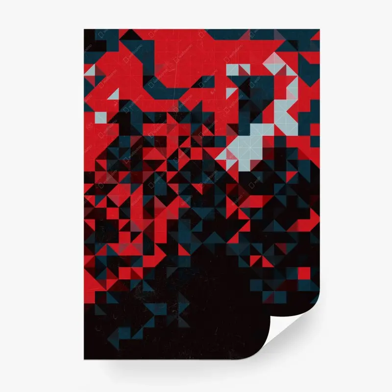 Fototapete fettes rotes geometrisches mosaik