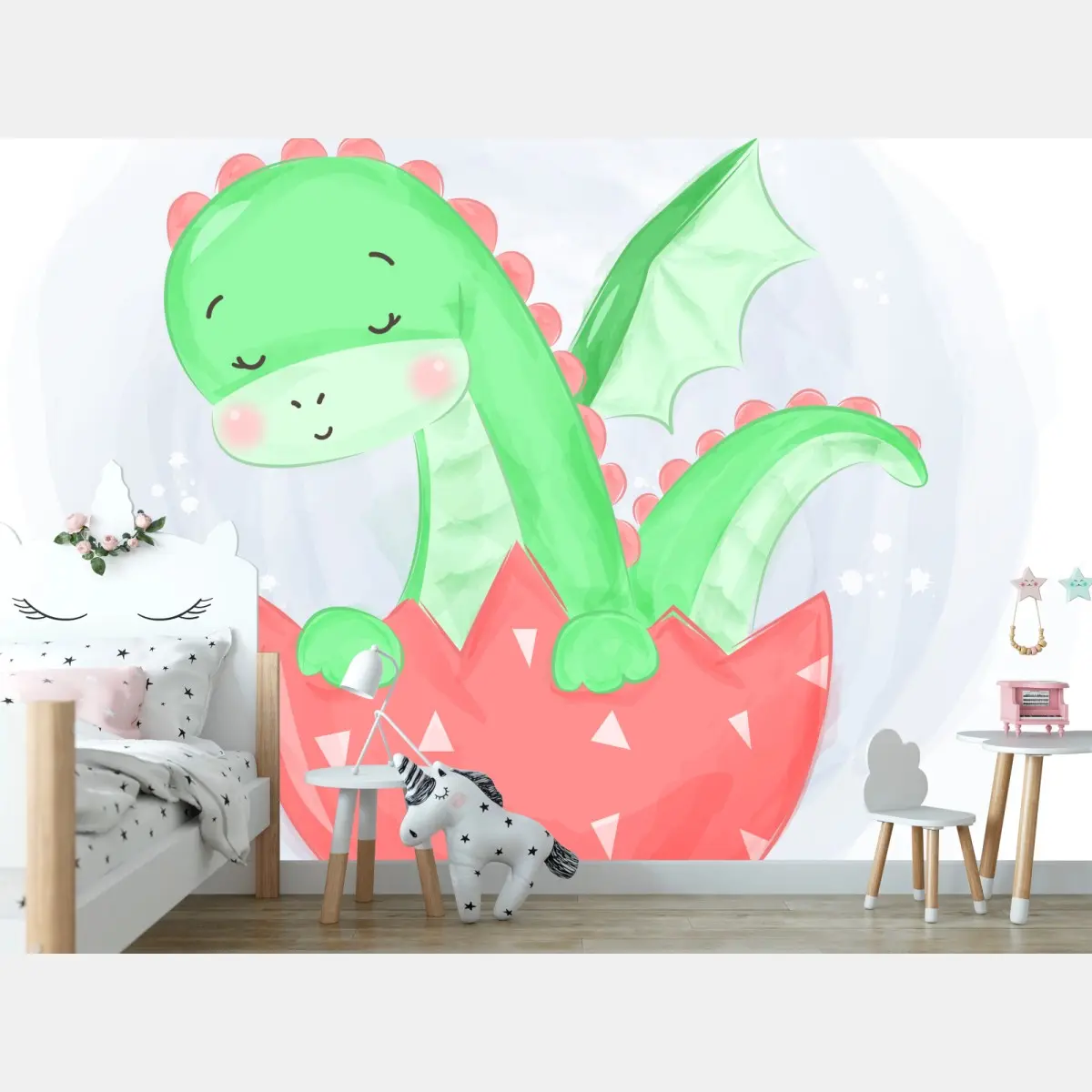 Fototapete schlafender kleiner drache im ei – Pixers®