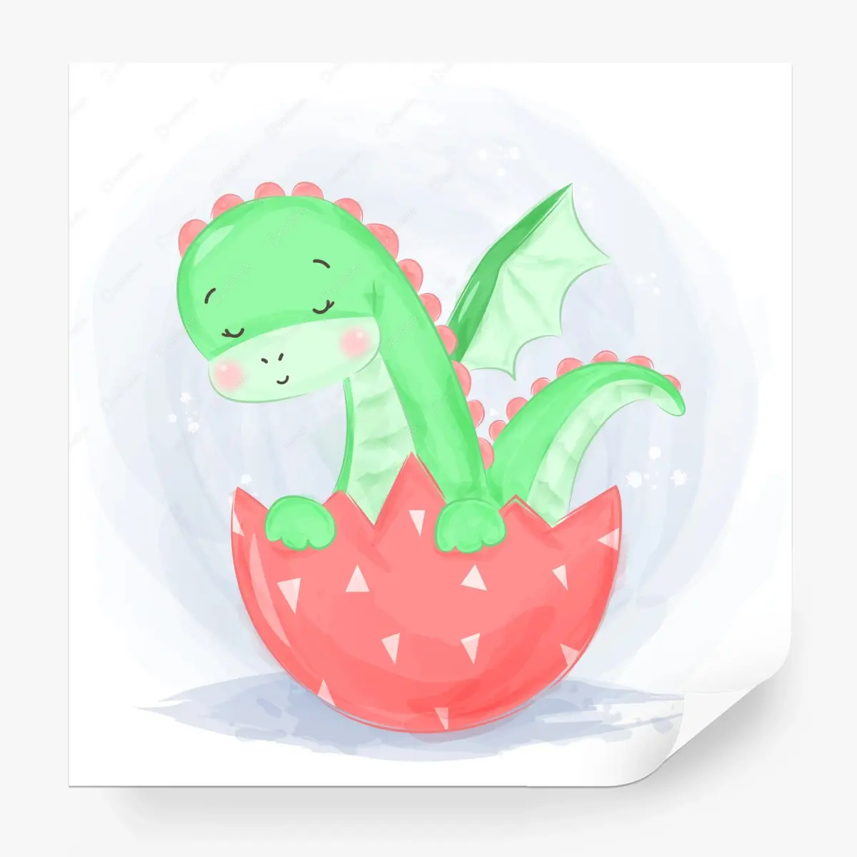 Fototapete schlafender kleiner drache im ei – Pixers®