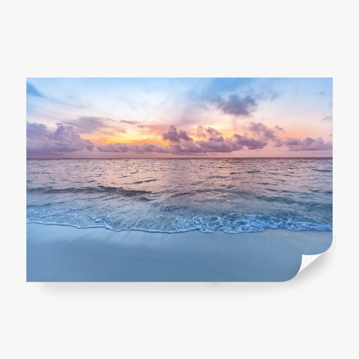 Fototapete ruhiger pastellstrand bei sonnenaufgang – Pixers®