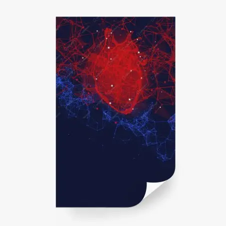Fototapete rotes geometrisches herznetzwerk – Pixers®