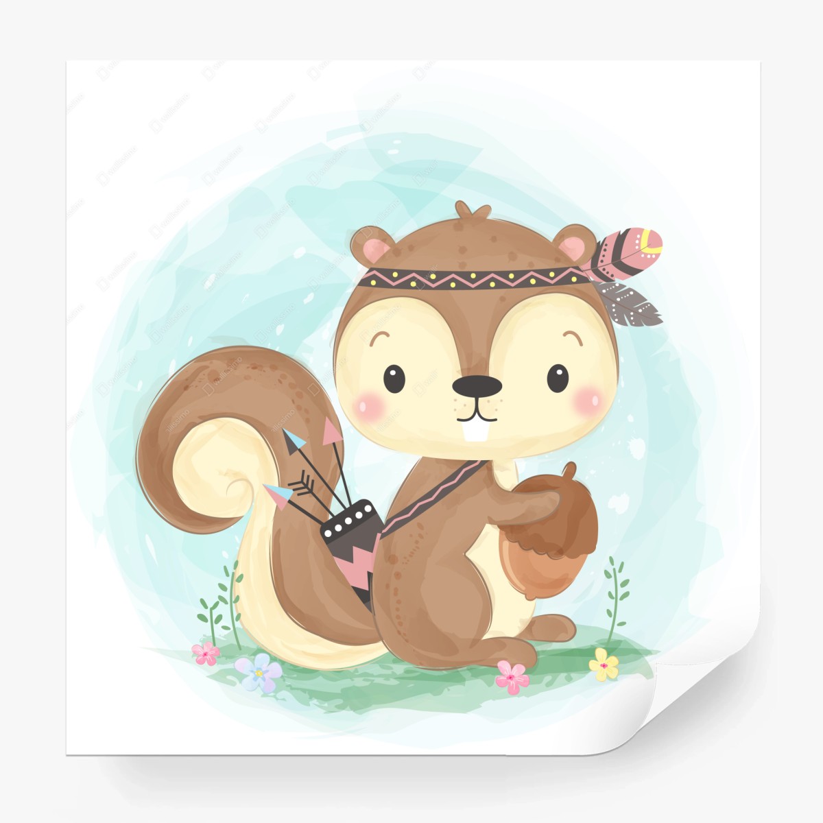 Fototapete wald eichhörnchen mit eichel – Pixers®