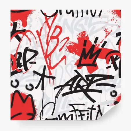 Fototapete kräftiges rotes graffiti mit krone – Pixers®