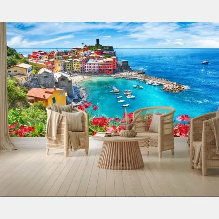 Fototapete Vernazza buntes küstenpanorama – Pixers®