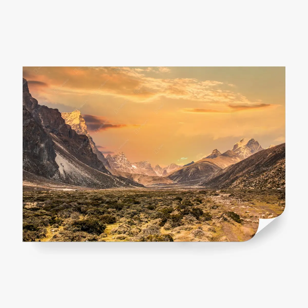 Fototapete abendstimmung im Himalaya-tal, Sagarmatha – Pixers®