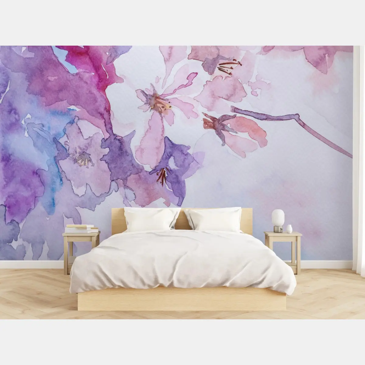 Fototapete zarte aquarellblumen – Pixers®