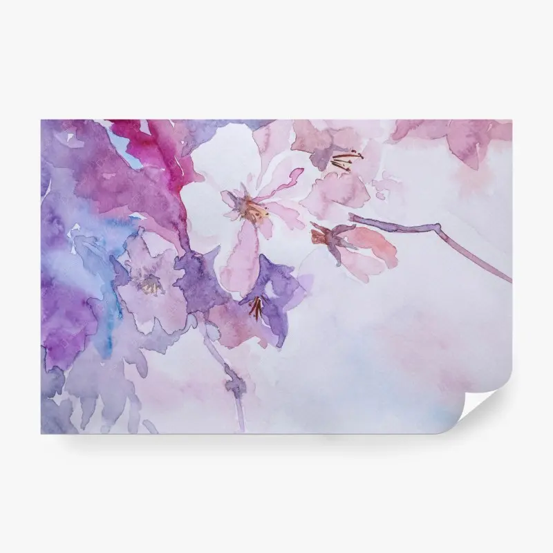 Fototapete zarte aquarellblumen