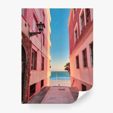 Fototapete sonnige gasse zum meer – Pixers®