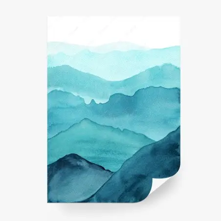 Fototapete türkise aquarellberglandschaft – Pixers®