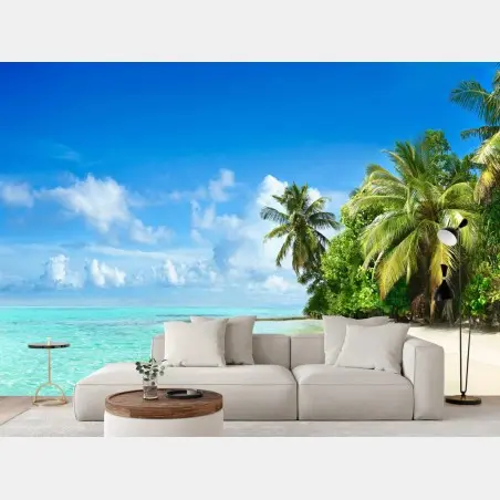 Fototapete tropischer strand auf den Malediven – Pixers®
