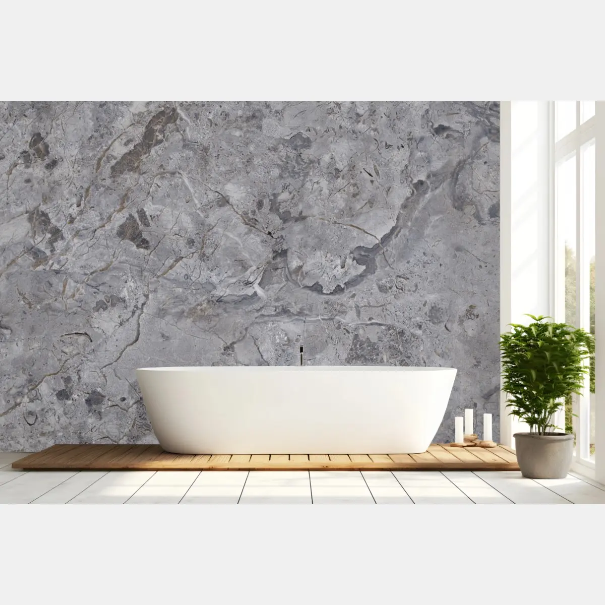 Fototapete graue marmorstruktur für interieur – Pixers®