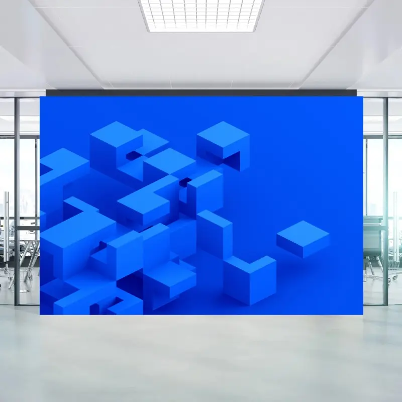 Fototapete moderne blaue 3d würfelkomposition
