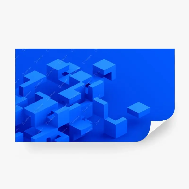 Fototapete moderne blaue 3d würfelkomposition