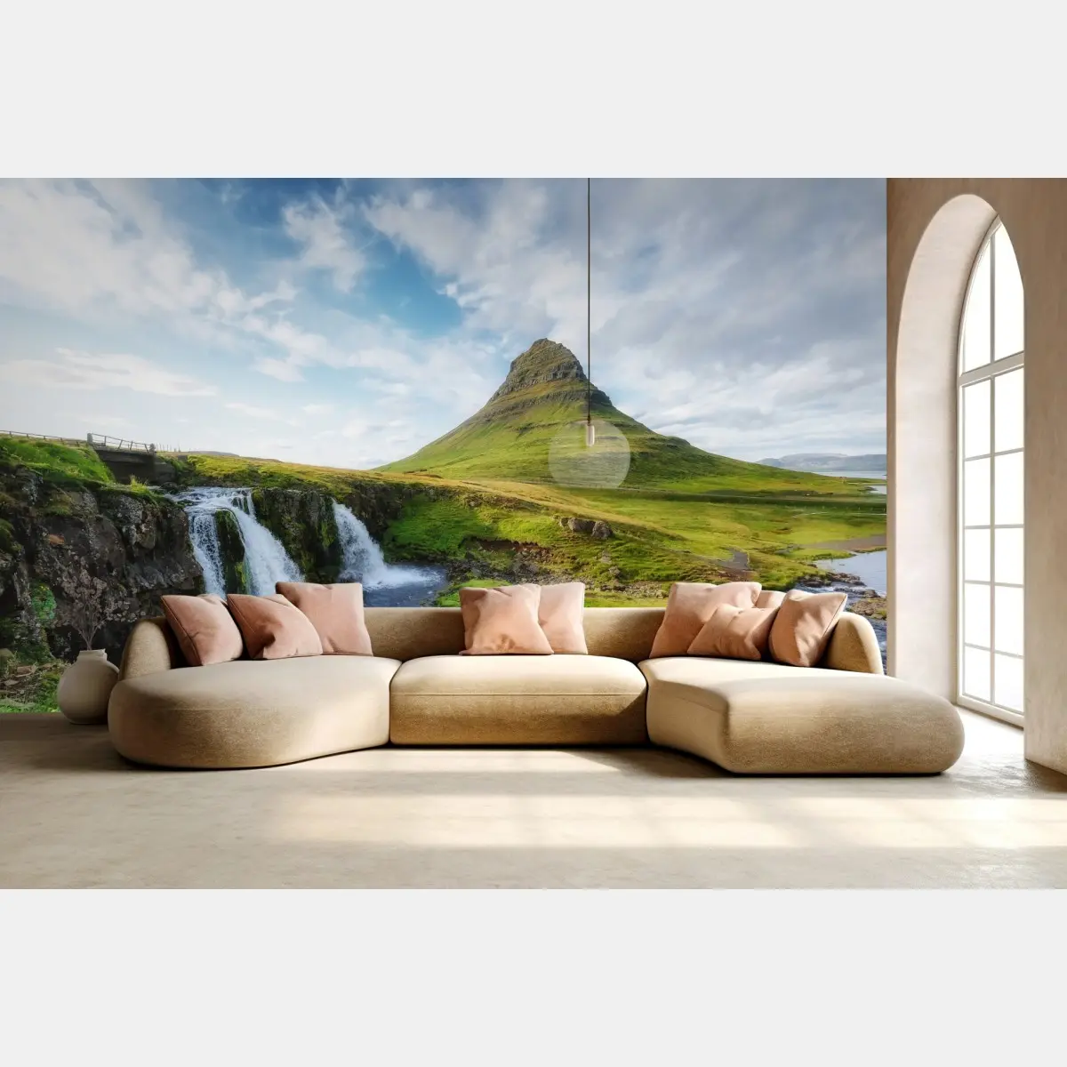 Fototapete Kirkjufell berg und wasserfall, Island – Pixers®