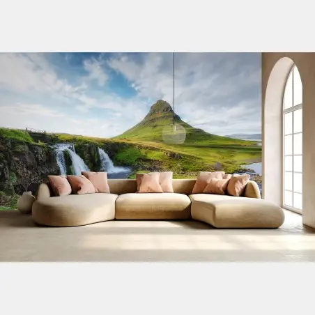 Fototapete Kirkjufell berg und wasserfall, Island – Pixers®