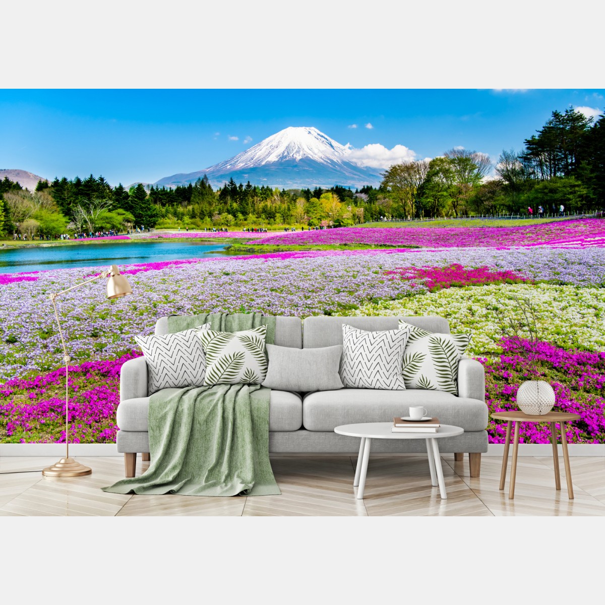 Fototapete Berg Fuji und shibazakura wiese – Pixers®