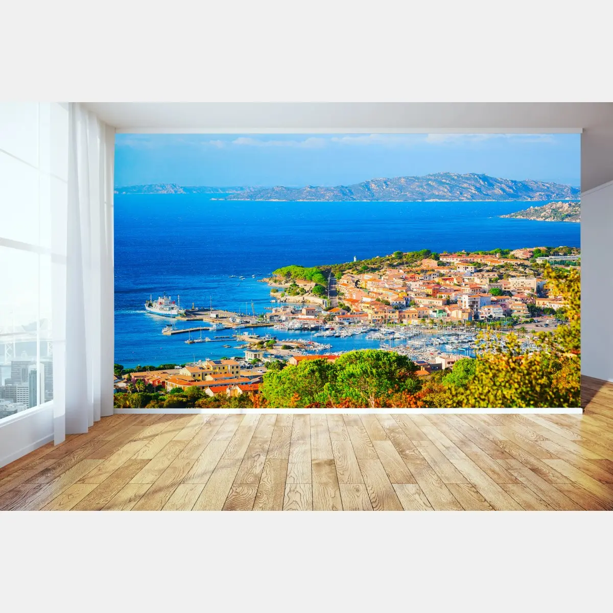 Fototapete sonniges mediterranes hafenstädtchen – Pixers®