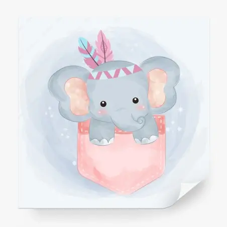 Fototapete süßer elefant in tasche aquarell – Pixers®