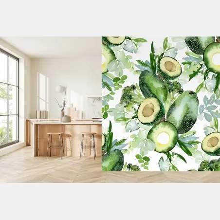 Fototapete aquarell avocado muster – Pixers®