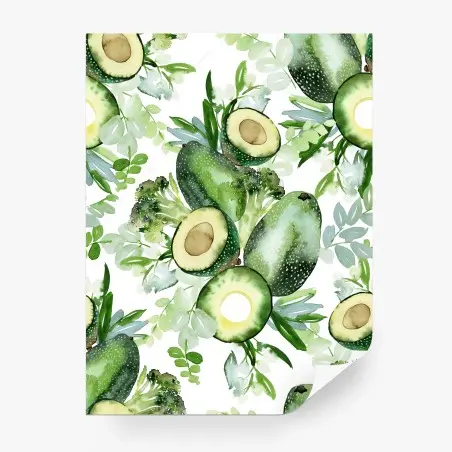 Fototapete aquarell avocado muster – Pixers®