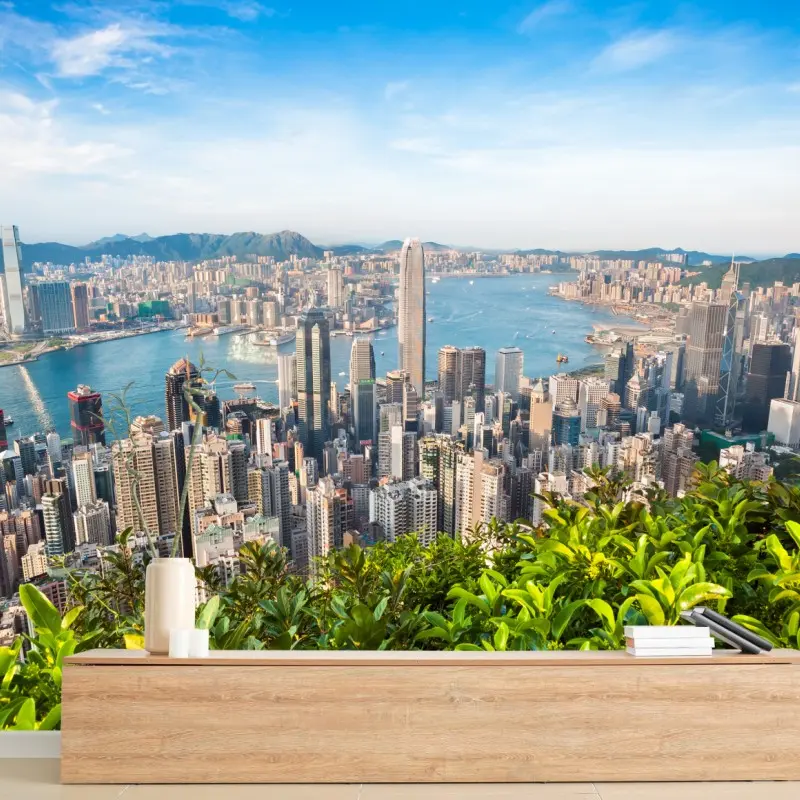 Fototapete Hongkong skyline vom Victoria Peak