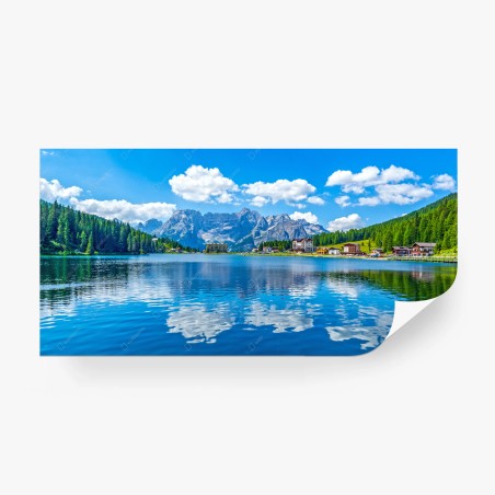 Fototapete panorama des Misurina-Sees in den Dolomiten – Pixers®
