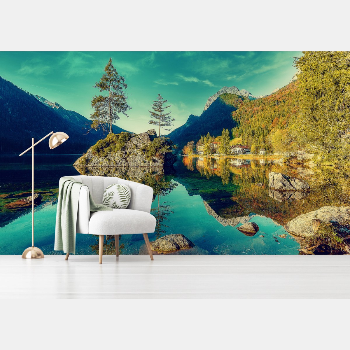 Fototapete Hintersee alpensee mit spiegelung – Pixers®