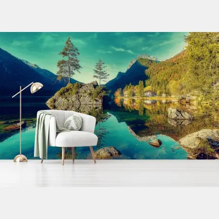 Fototapete Hintersee alpensee mit spiegelung – Pixers®